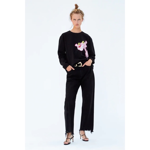 Zara | Tops | Nwt Zara Pink Panther Sweatshirt Size S | Poshmark